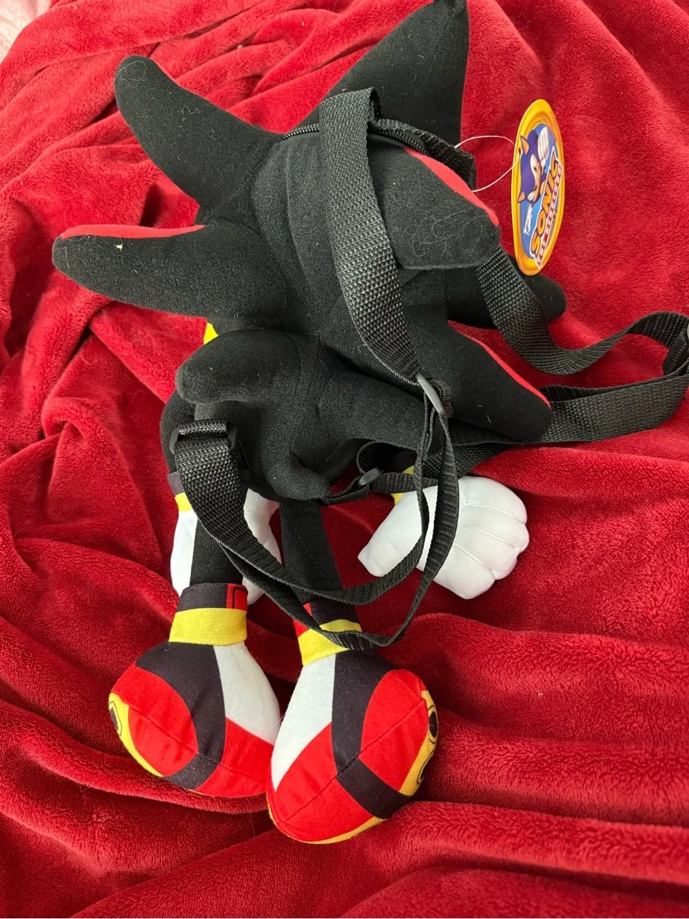 Plush Character Kids Backpack - Black, Red & Yellow